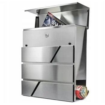 Skrzynka na listy pocztowa na gazety, ulotk DUŻA WRZUTNIA STAL NIERDZEWNA INOX